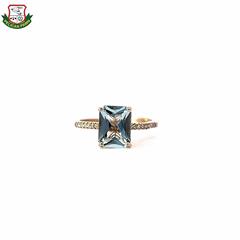 Women's Aquamarine & Diamond Ring .15 CTW (UE)